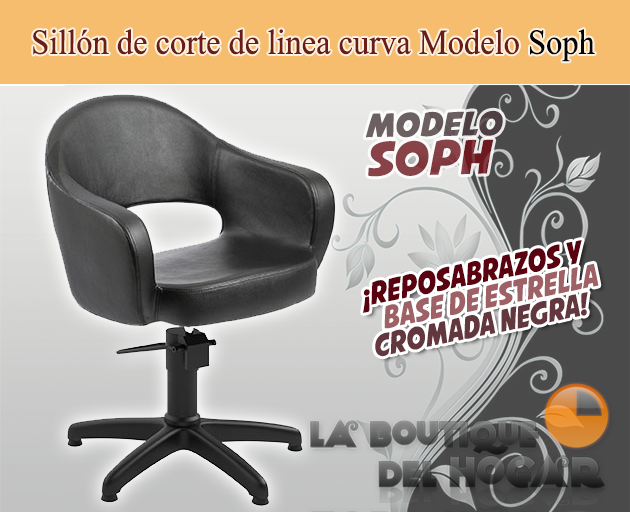 Sillón hidráulico de corte de linea curva con reposabrazos Modelo Soph