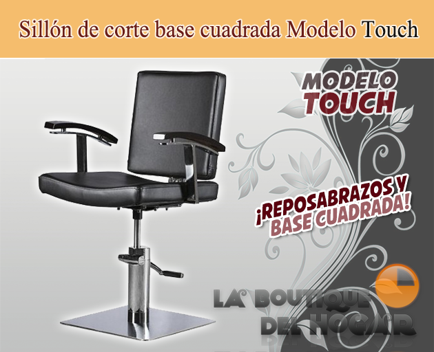 Sillón hidráulico de linea cuadrada con reposabrazos Touch