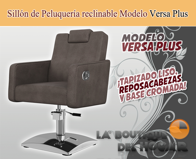 Sillón hidráulico de corte con reposabrazos Modelo Versa Plus Marrón grisáceo