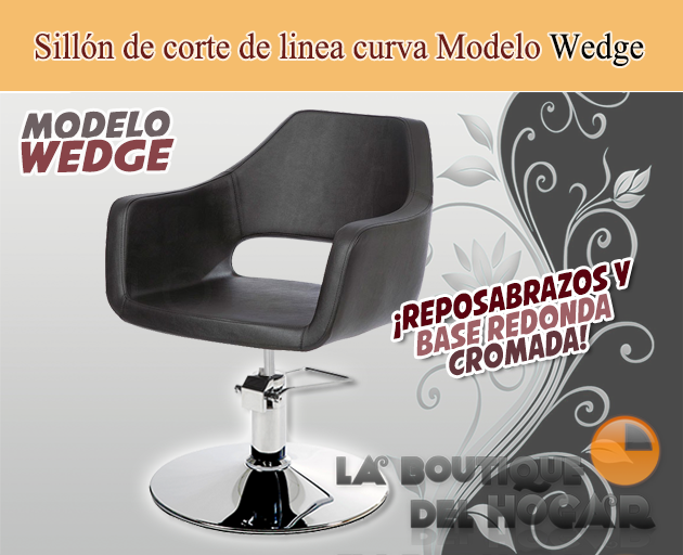 Sillón hidráulico de corte de linea curva con reposabrazos Modelo Wedge