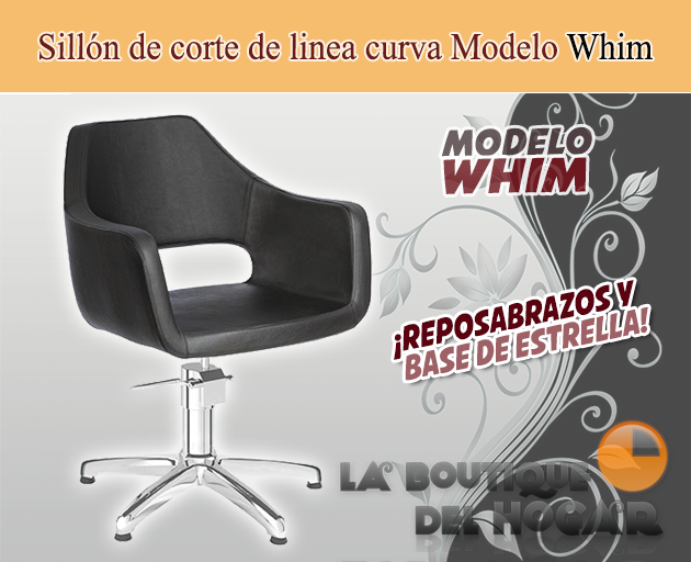 Sillón hidráulico de corte de linea curva con reposabrazos Modelo Whim