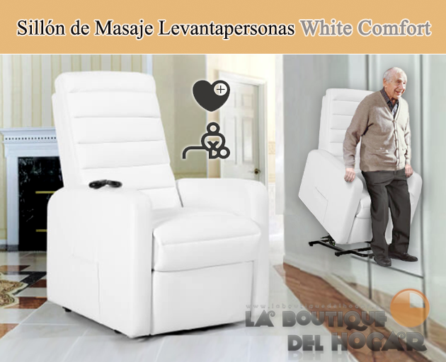 Sillón de Masaje Relax Levantapersonas Modelo White Confort