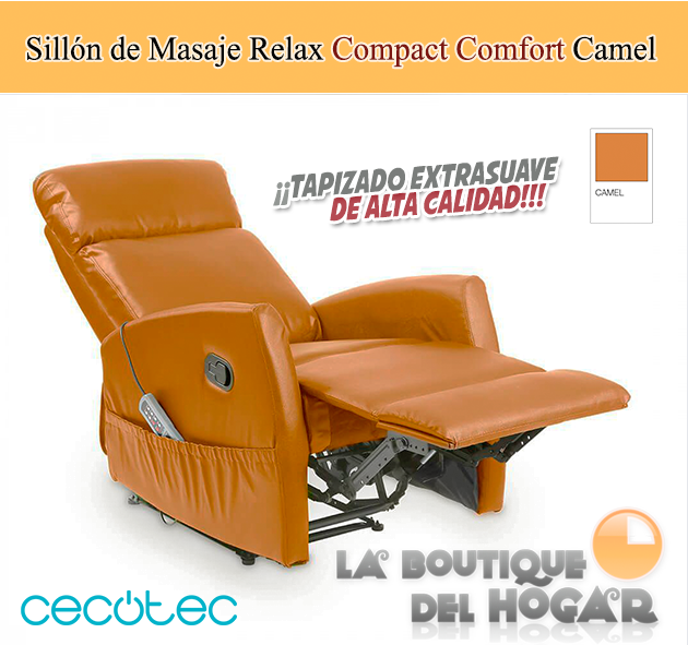 Sillón de Masaje Relax Modelo Compact Comfort Camel tapizado Alta Calidad