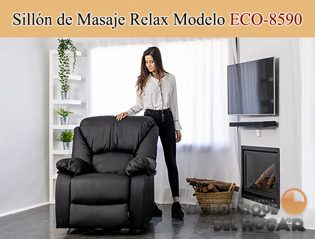 Sillon masaje polipiel negro eco-8590