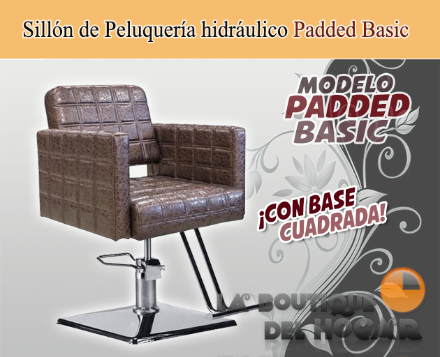 Sillón hidráulico de linea cuadrada con reposabrazos 