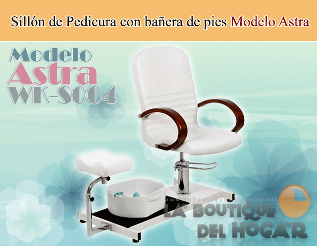 Sillón de Pedicura con bañera de pies y reposapiés Modelo Astra WK-S004