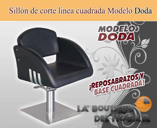 Sillón hidráulico de linea cuadrada con reposabrazos Ella