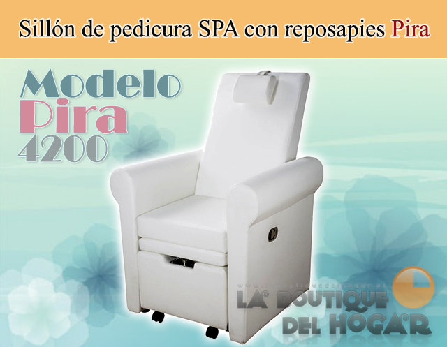 Sillón de Pedicura SPA tapizado en PU con reposapies regulable Modelo Pira 4200