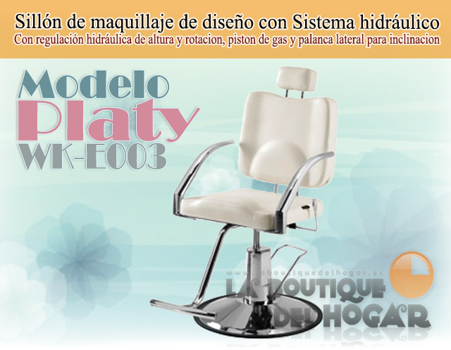 Sillón de maquillaje de diseño con Sistema hidráulico Modelo Platy WK-E003