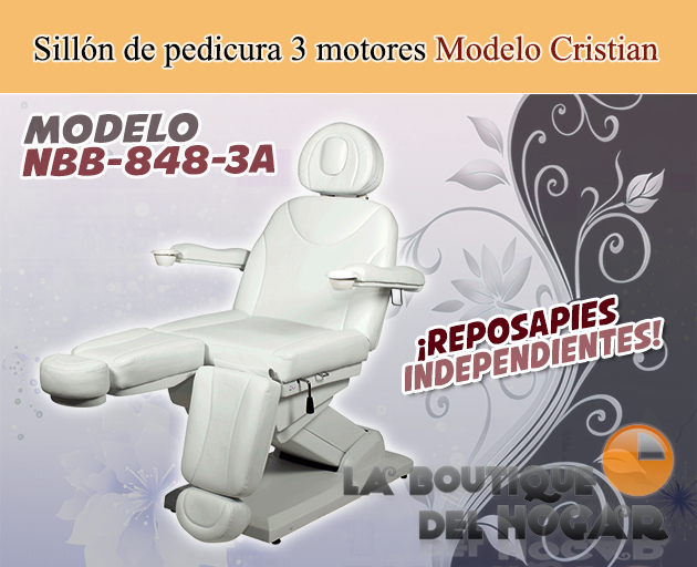 Sillón Camilla de Podología Gama Alta de 3 motores con agujero facial Modelo Cristian NBB-848-3A