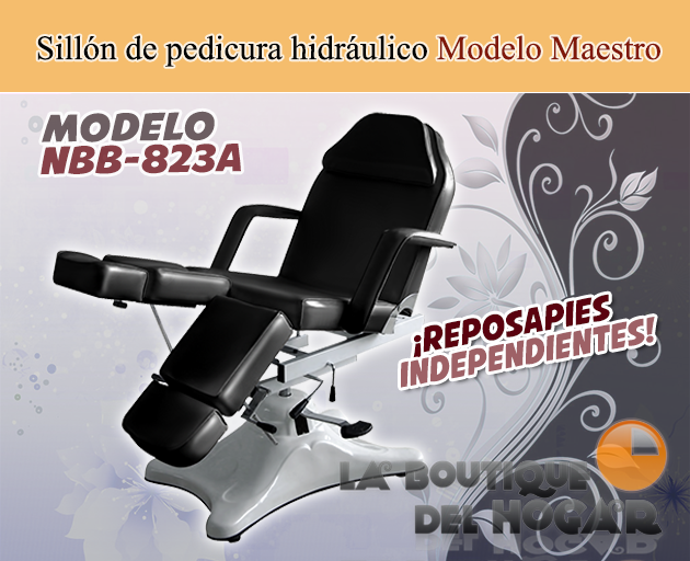 Sillón Camilla de podologia hidráulico con reposapies independiente Modelo Maestro