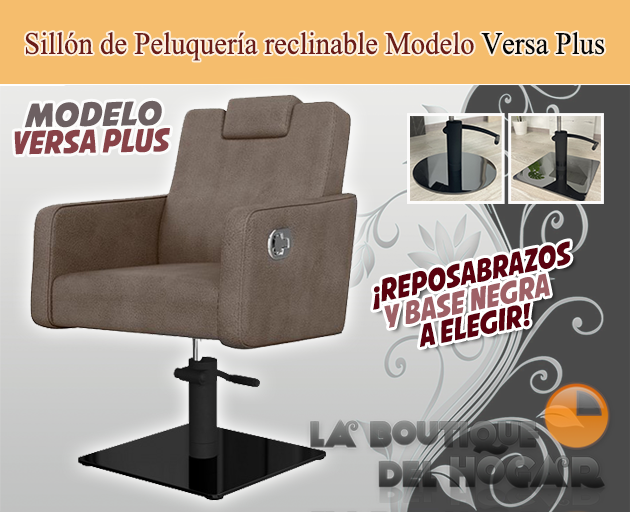 Sillón hidráulico de corte con reposabrazos Modelo Versa Marrón grisáceo