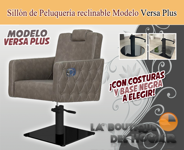Sillón hidráulico de corte con reposabrazos Modelo Versa Marrón grisáceo