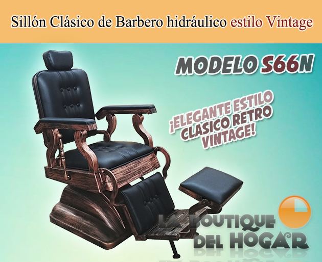 Sillón de Barbero hidráulico Vintage Modelo S66N