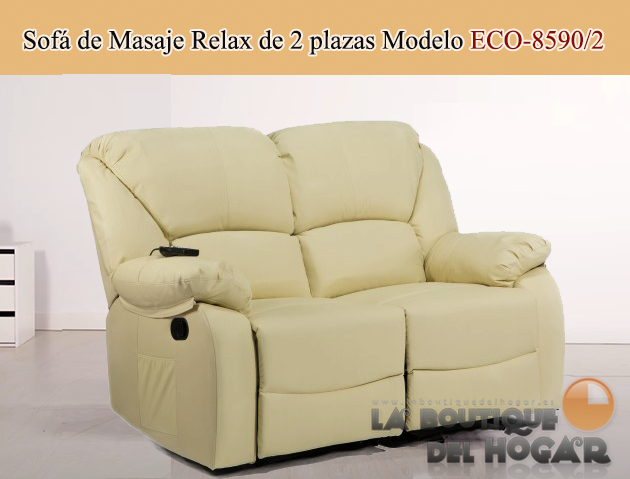 Sofá de Masaje Relax de 2 plazas en Polipiel Modelo ECO-8590/2