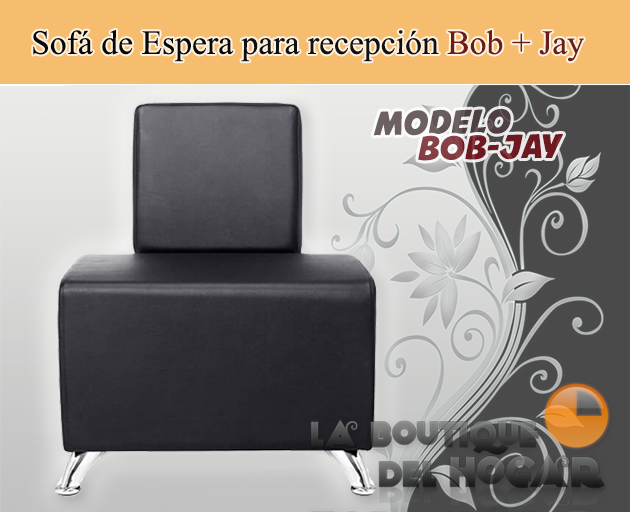 Sofá de espera para recepción Bob + Jay - color negro