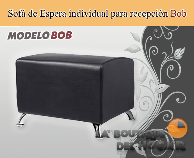 Sofá de espera para recepción Cibeles Modelo MR04N - color negro