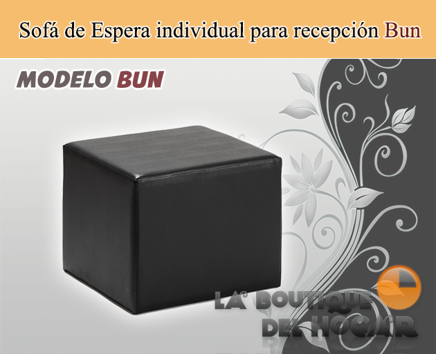 Sofá de espera para recepción Bun - color negro