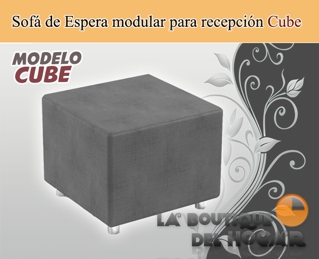 Sofá de espera para recepción Cube - color gris