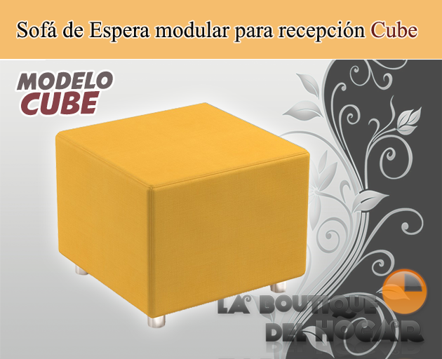 Sofá de espera para recepción cube - color ocre