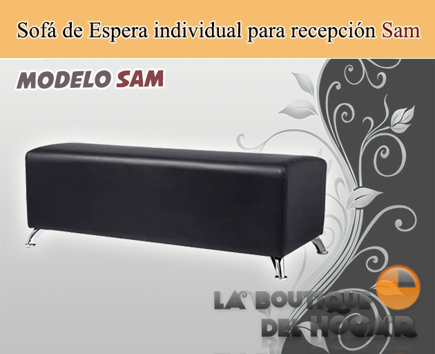 Sofá de espera para recepción Sam - color negro