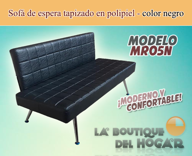 Sofá de espera para recepción Eco Modelo MR05N - color negro