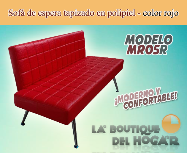 Sofá de espera para recepción Eco Modelo MR05R - color rojo