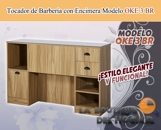 Tocador de Barbería Vintage con Lavacabezas Modelo OKE 3 BR