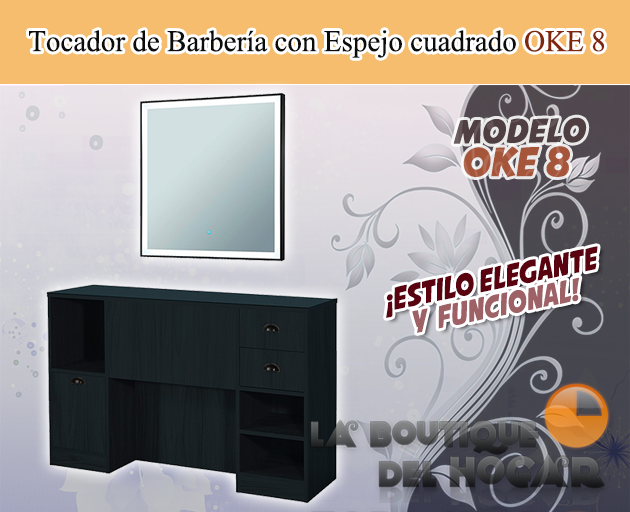 Tocador de Barbería Vintage con Lavacabezas Modelo OKE 8