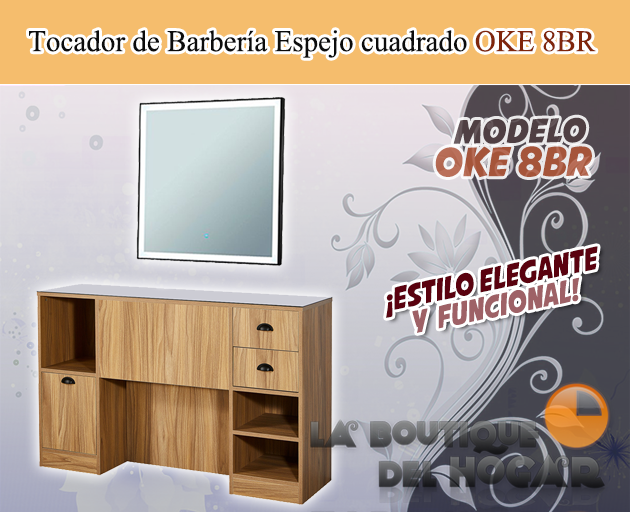 Tocador de Barbería Vintage Modelo OKE 8 BR