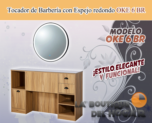 Tocador de Barbería Vintage Modelo OKE 6 BR