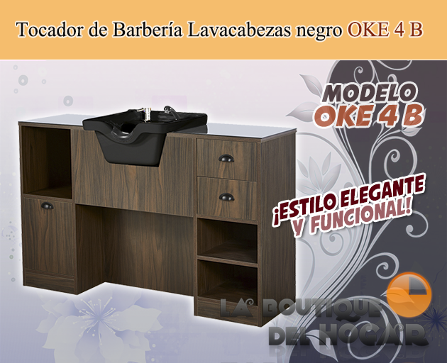 Tocador de Barbería Vintage con Lavacabezas Modelo OKE 4 B