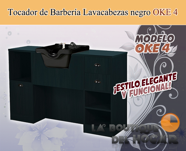 Tocador de Barbería Vintage con Lavacabezas Modelo OKE 4 B