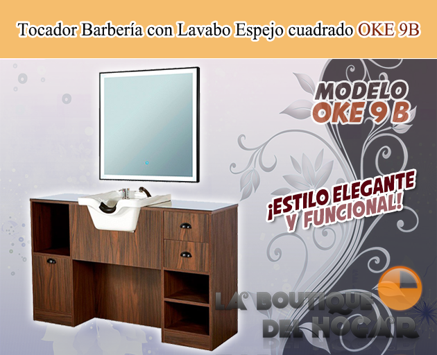 Tocador de Barbería Vintage con Lavacabezas Modelo OKE 9 B