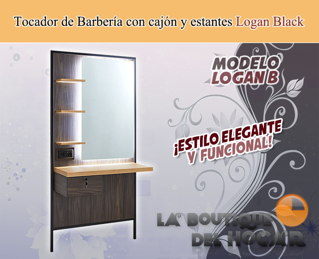 Tocador de Barbería Modelo Logan