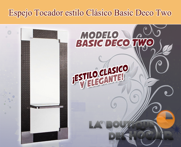 Tocador de Peluquería estilo Clásico con espejo completo Modelo Basic Deco Two