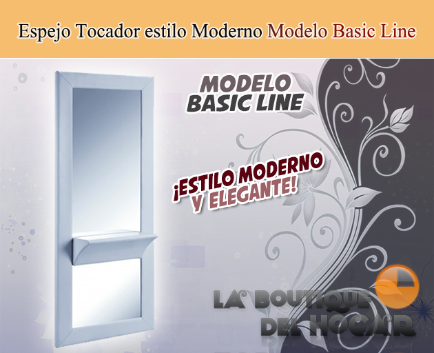 Tocador de Peluquería estilo Moderno con espejo Modelo Basic Line