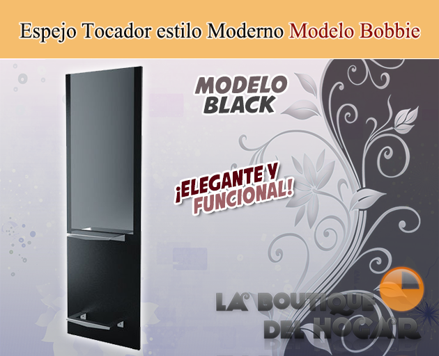 Tocador de Peluquería estilo Moderno con espejo Modelo Patrick Black