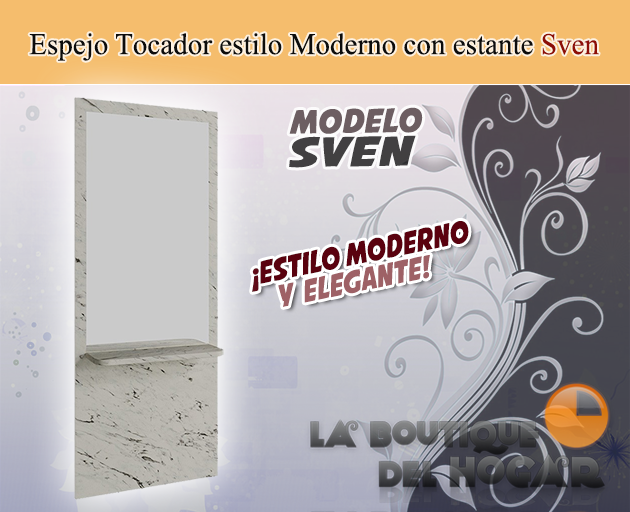 Tocador de Peluquería estilo Clásico con espejo Modelo Sven