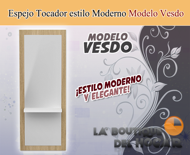 Tocador de Peluquería estilo Moderno con espejo Modelo Vesdo