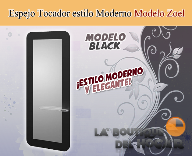 Tocador de Peluquería estilo Moderno con espejo Modelo Zoel Black