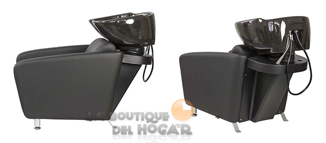 Lavacabezas con pica a elegir y respaldo ergonómico Modelo Cubo Basic Negro