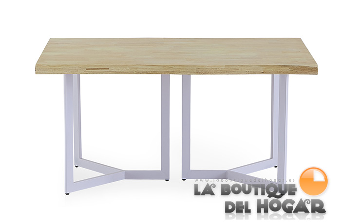 Mesa de comedor fija con patas metálicas y tablero de Roble Modelo Artico