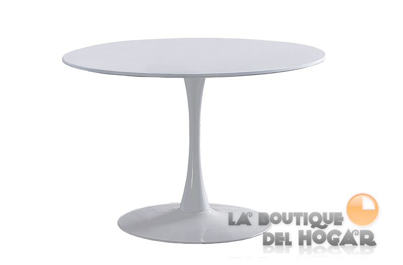 Mesa de comedor fija negra con patas metálicas y tablero de Roble Nordish Modelo Gina