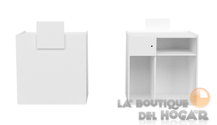 Mueble de recepción Blanco con estantes y frente Blanco Modelo HAI