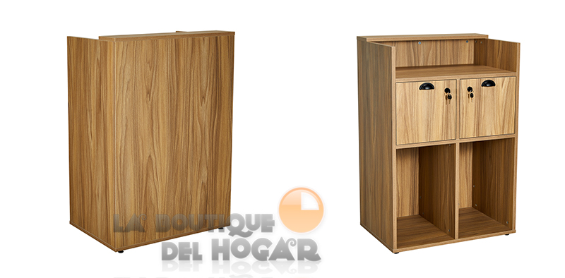 Mueble de recepción de madera con puertas y estantes Modelo OKE 5 BR