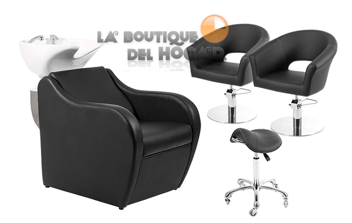 Pack - 1 Lavacabezas Con Pica Blanca Faid + 2 Sillones De Corte Wedge + 1 Taburete Pomp de regalo