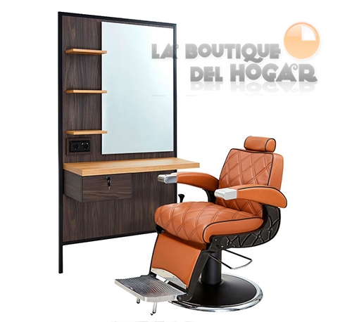 Sillón Barbero hidráulico reclinable y giratorio con reposabrazos Modelo Hugo BR