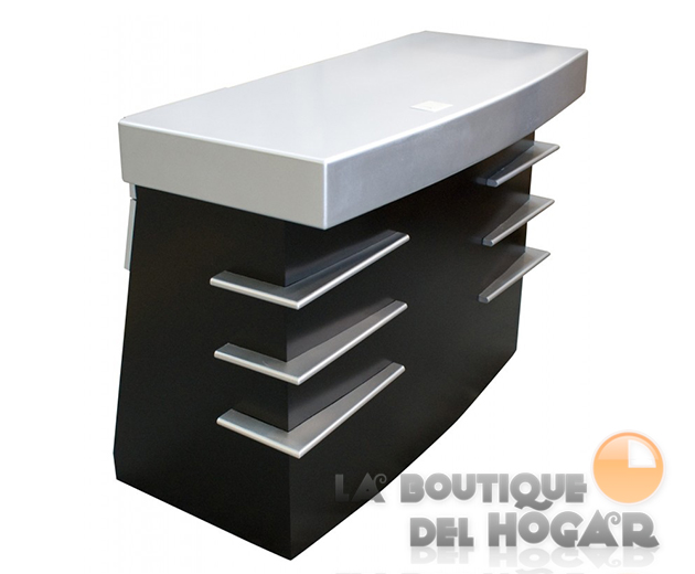 Mueble de recepción con cajón, estantes y base de acero Modelo Thierry