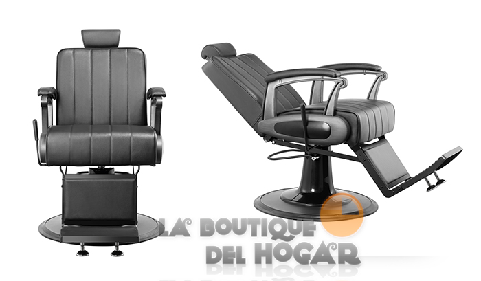Sillón Barbero hidráulico reclinable y giratorio con reposabrazos Modelo Crest